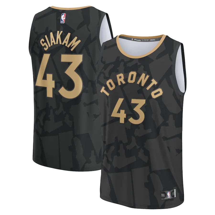 Men Toronto Raptors 43 Pascal Siakam Fanatics Branded Black City Edition 2022-23 Fastbreak NBA Jersey